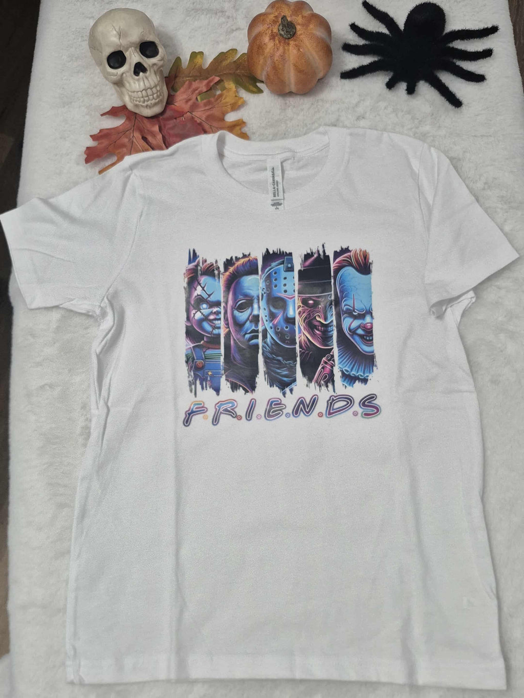 Halloween youth t-shirt vintage horror characters (Bella+Canvas kids) Airlume Jersey
