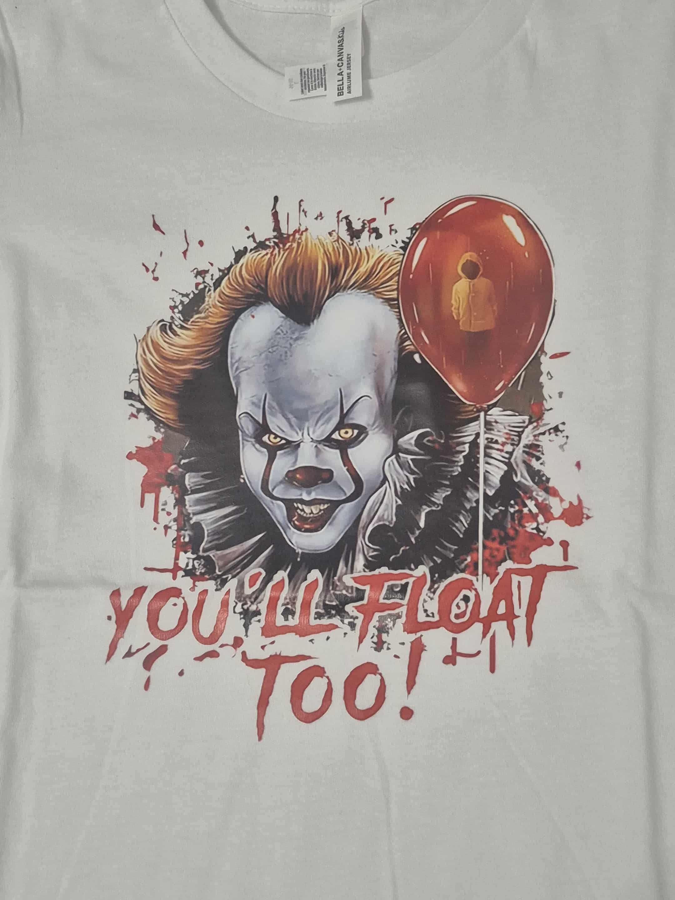 Kids Halloween horror Pennywise t-shirt Bella+Canvas kids Airlume jersey youth size L (14-16)