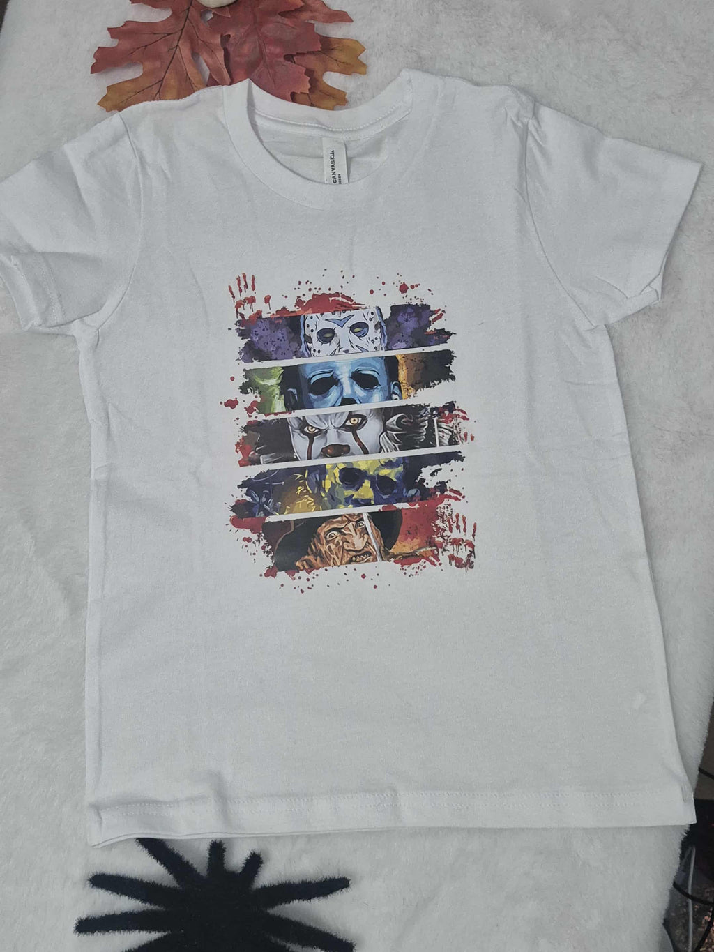 Kids Halloween horror Tee vintage classic characters Bella+Canvas kids Airlume Jersey