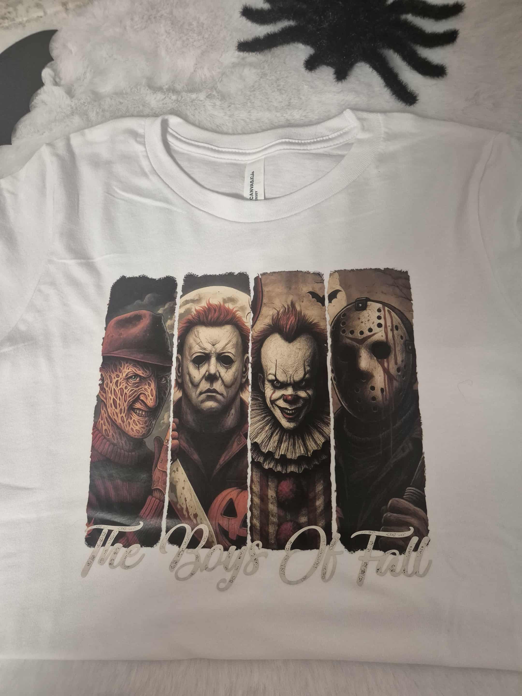 Halloween horror vintage characters youth/kids t-shirt Bella+Canvas kids Airlume Jersey L (14-16)