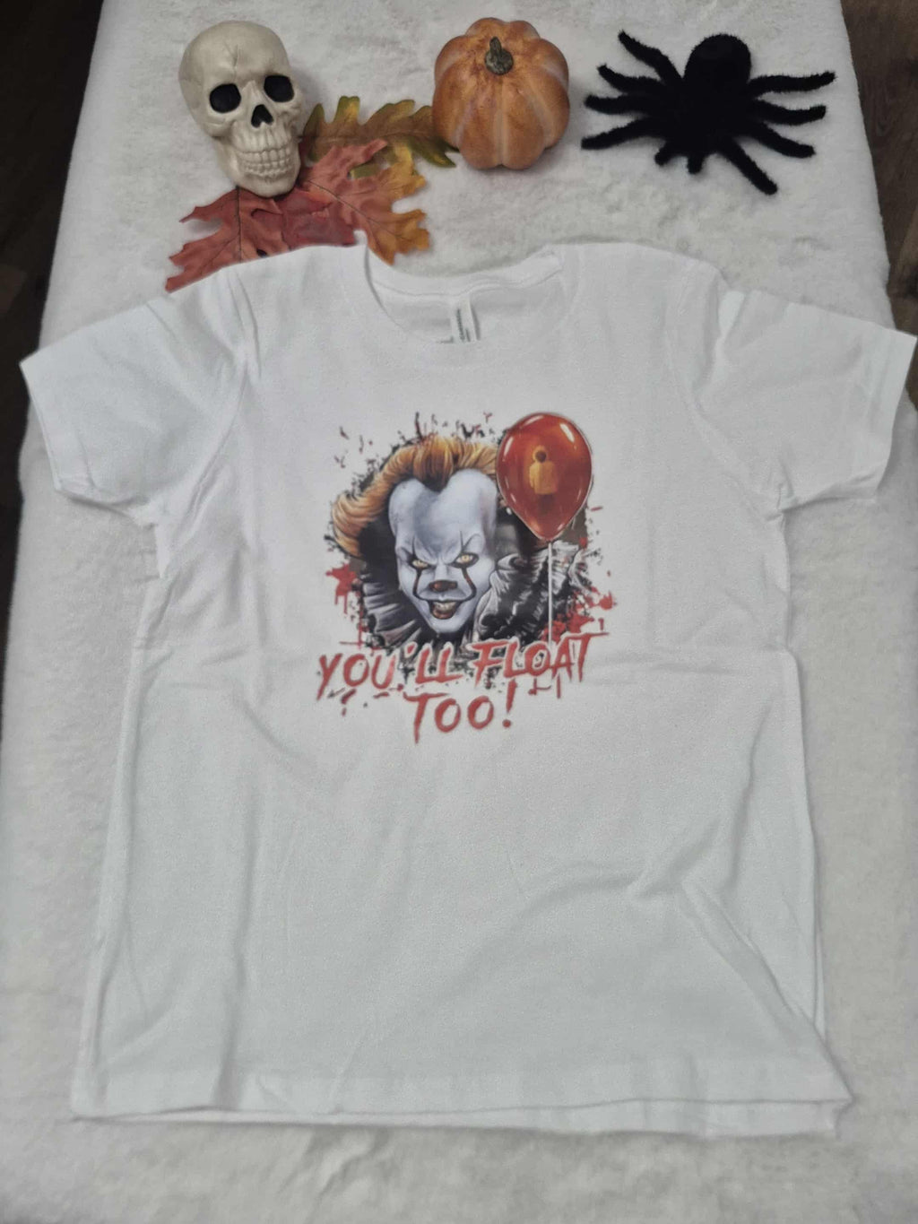 Kids Halloween horror Pennywise t-shirt Bella+Canvas kids Airlume jersey youth size L (14-16)