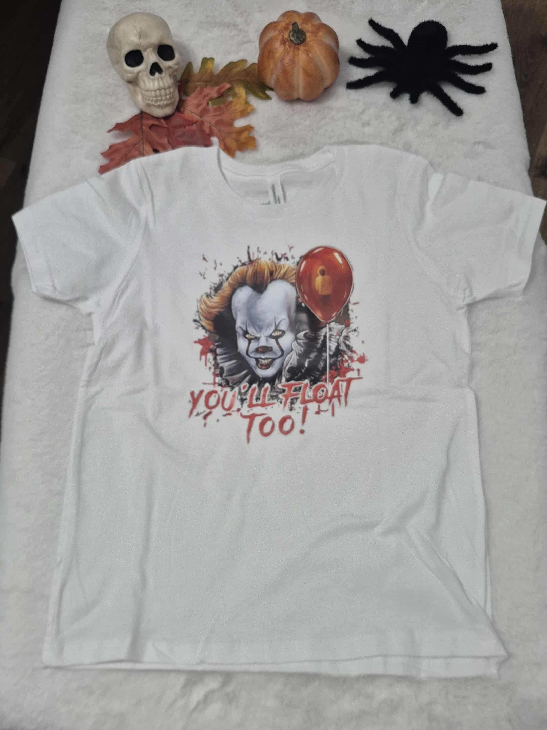 Kids Halloween horror Pennywise t-shirt Bella+Canvas kids Airlume jersey youth size L (14-16)