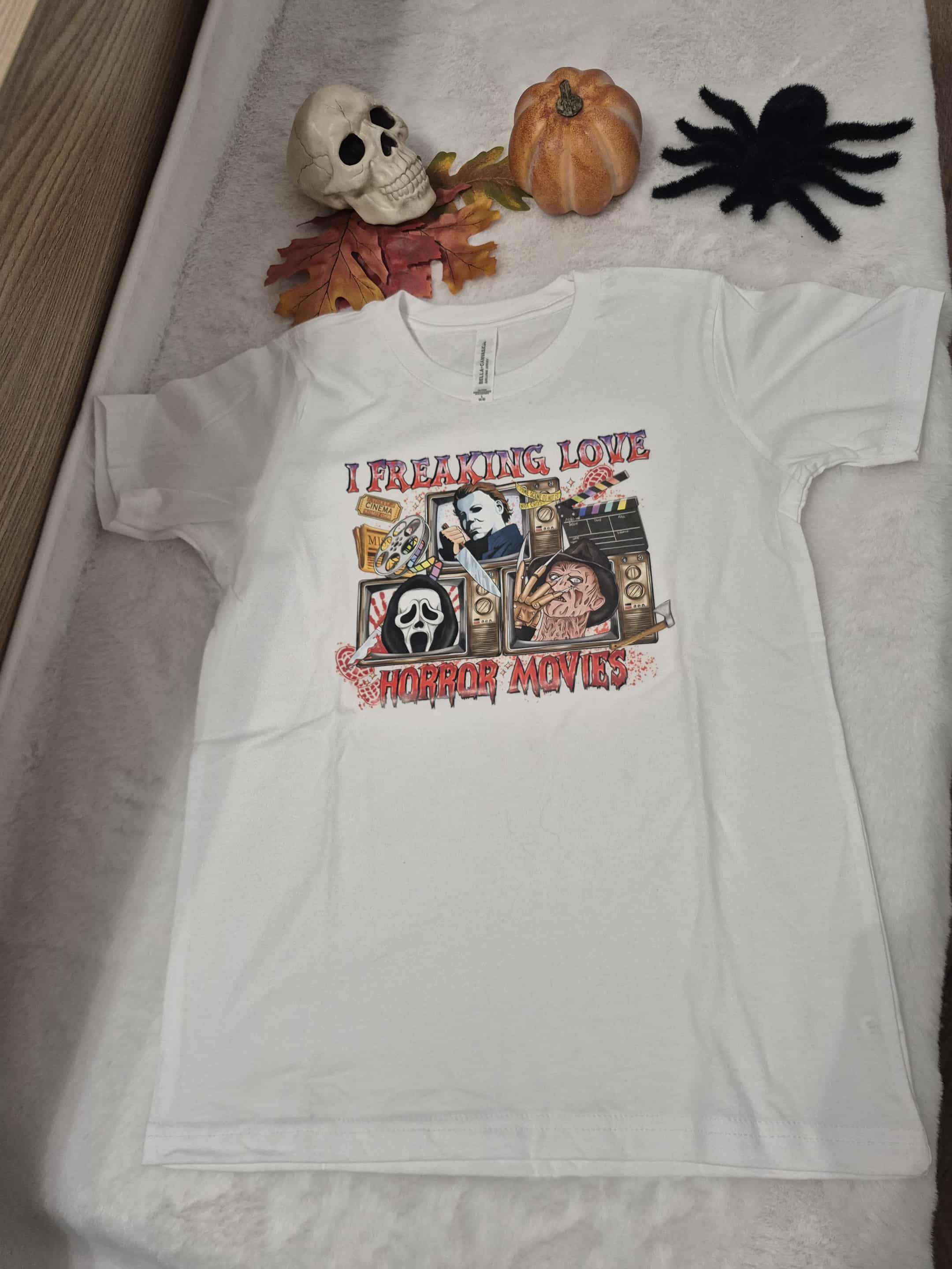 Halloween horror vintage classic characters youth t-shirt Bella+Canvas kids Airlume Jersey L (14-16)
