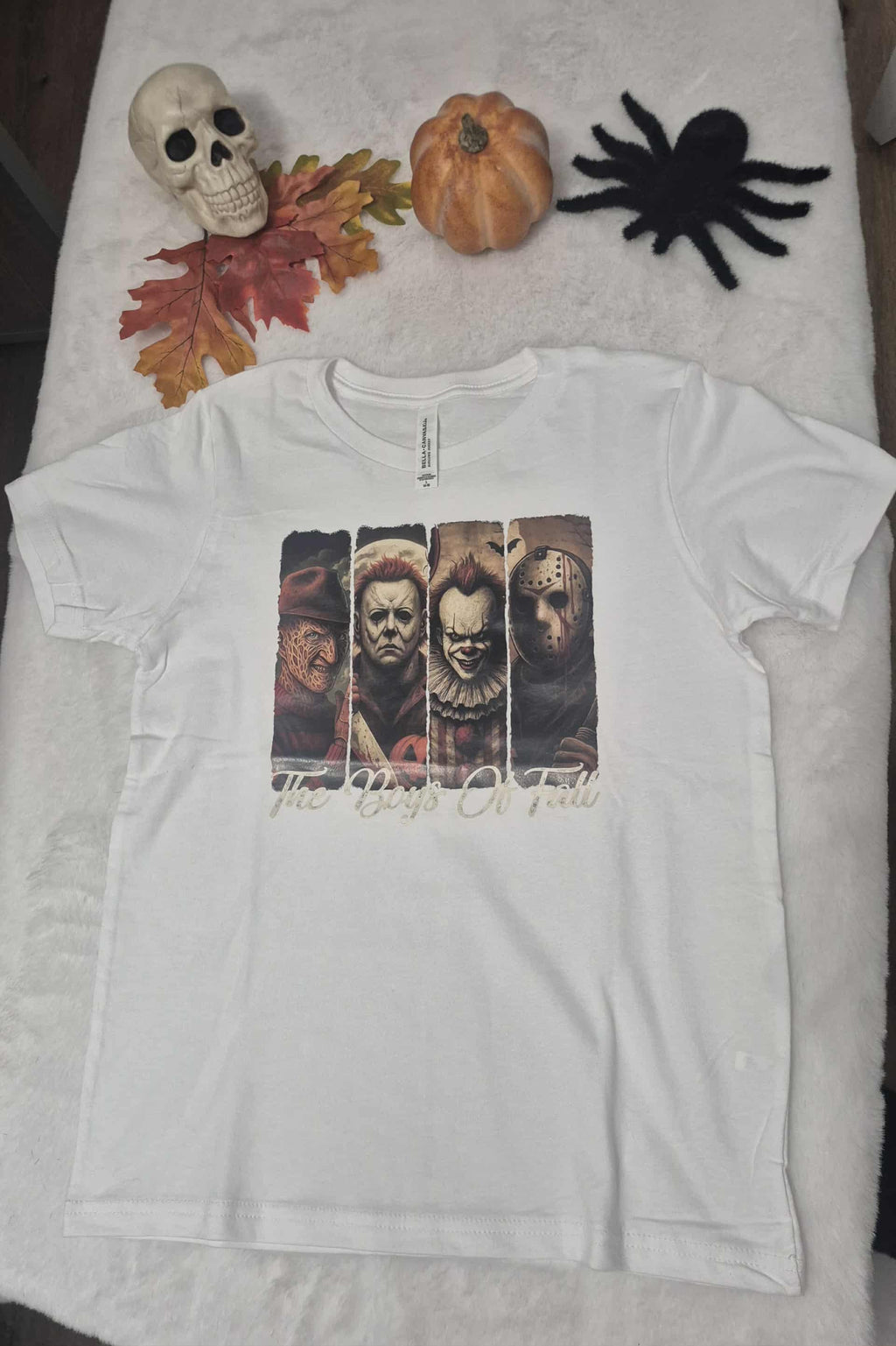 Halloween horror vintage characters youth/kids t-shirt Bella+Canvas kids Airlume Jersey L (14-16)