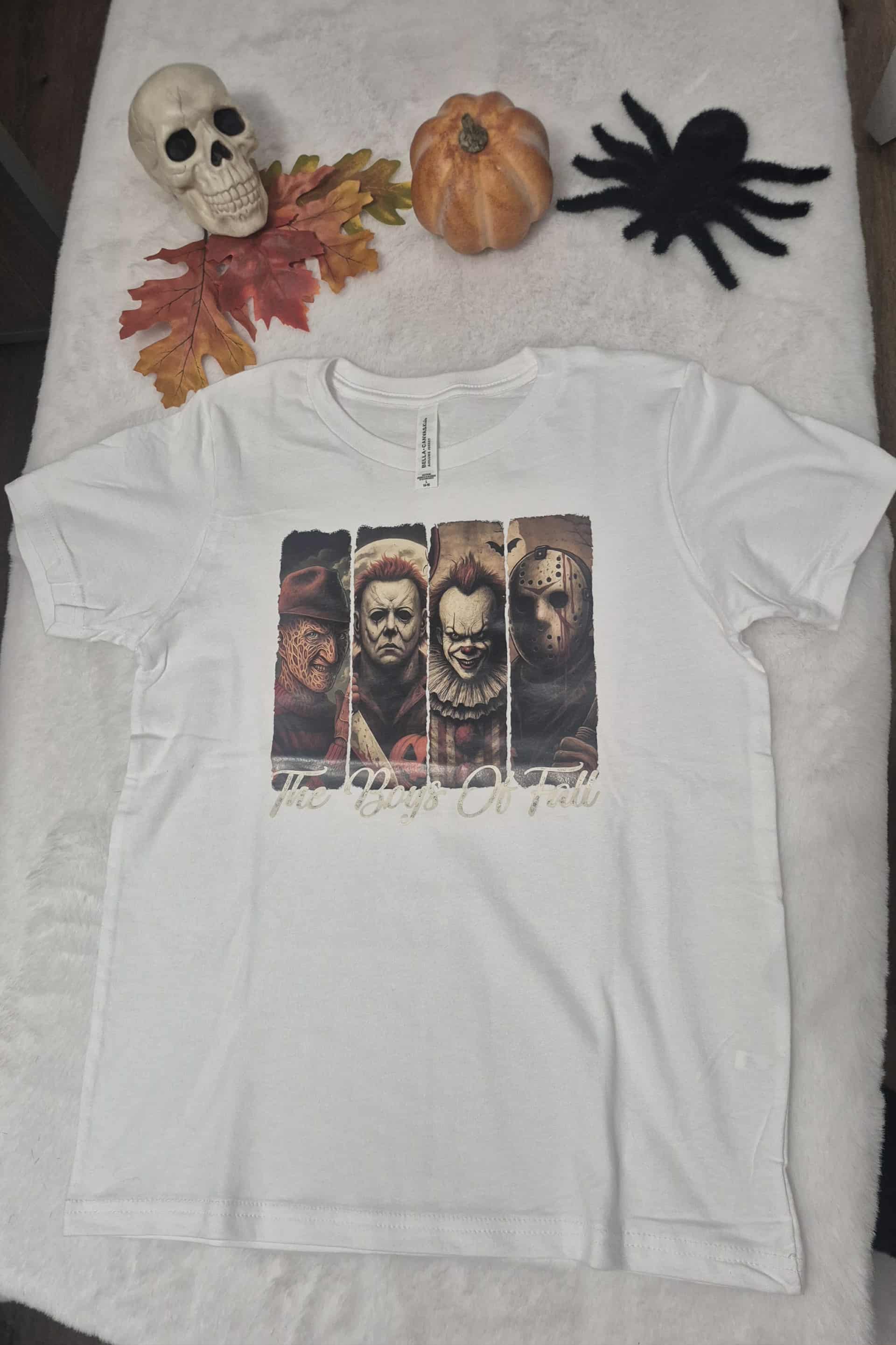 Halloween horror vintage characters youth/kids t-shirt Bella+Canvas kids Airlume Jersey L (14-16)