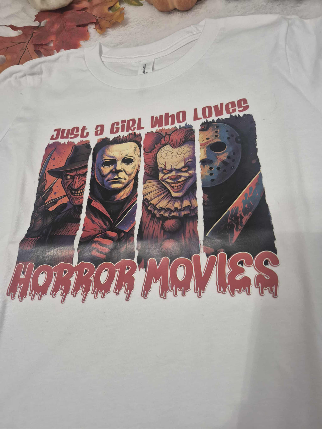 Halloween horror vintage characters youth t-shirt Bella+Canvas kids Airlume Jersey M (10-12)