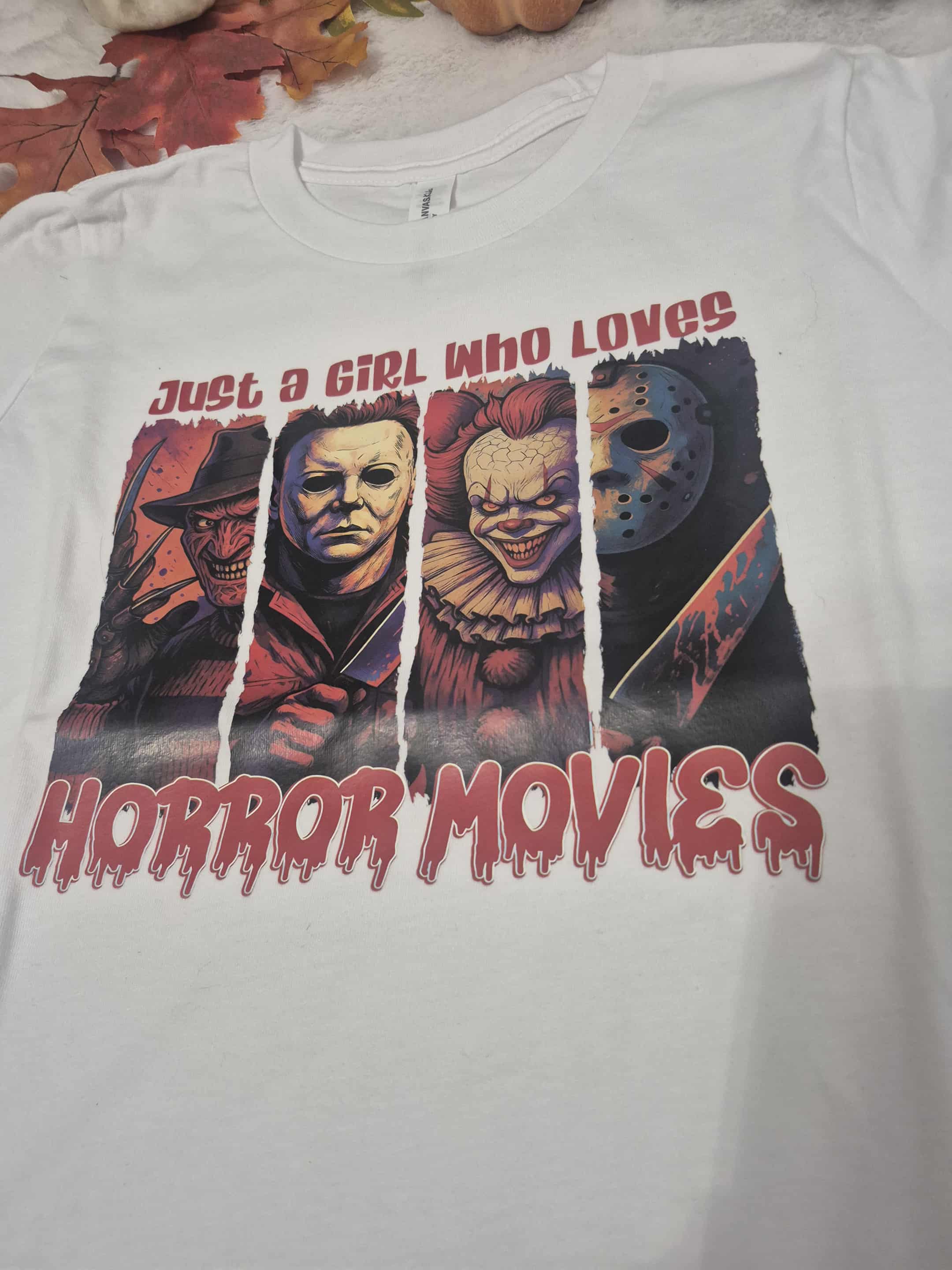 Halloween horror vintage characters youth t-shirt Bella+Canvas kids Airlume Jersey M (10-12)